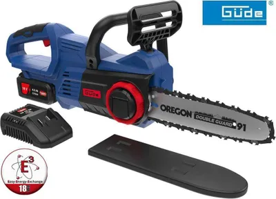 Produktbild von GÜDE Akku-Kettensäge KS 18-401-30 mit Akku / Ladegerät 18V E³ Akkusystem #1