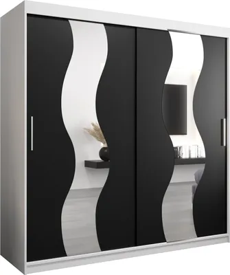 Produktbild von Kleiderschrank, Schiebetürenschrank Schlafzimmer, Schrank mit Spiegel SEWILLA 200 cm
