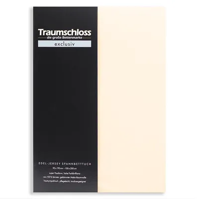 Produktbild von Traumschloss Exclusiv Edel-Jersey Spannbettlaken 90-100 x 200 cm creme 150g/m², 100% gekämmte Mako Baumwolle