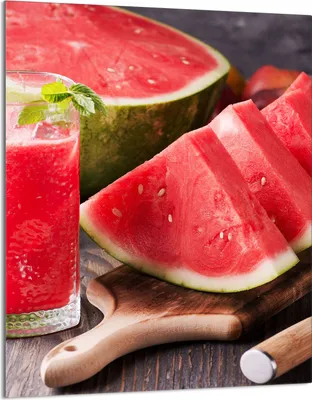 Produktbild von Herdabdeckplatte 40x52 Glaskeramikkochfeld Abdeckung Spritzschutz Glasplatte Deko Schneidebrett, Wassermelone Obst