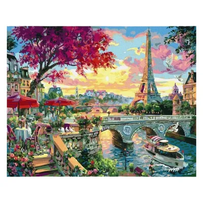 Imagen del producto de Malba con marco, "Obra para pintar" - Francia, la hermosa París, 40x50 cm