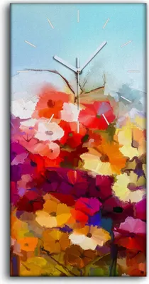 Produktbild von Wanduhr Bürouhr Leinwand Bild Geräuschlos Kunstdruck 30x60 Abstrakte Kunst - weiße Hände