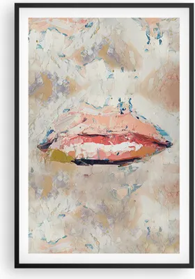Produktbild von Gerahmtes Poster - Schwarzer Rahmen - Mund pastos Stück - 61x91,5 cm - Wand Bild - Wanddeko - Wandbilder - Kunstposter - Wandposter - Bilderrahmen - Bilder - Kunstdruck - P2BPA61x91-4422