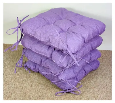 Produktbild von Set 4 x Stuhlkissen/Sitzkissen Lara 38 x 38 cm Dicke 8 cm, Fb. Colore Viola (violett) mit Schleifen