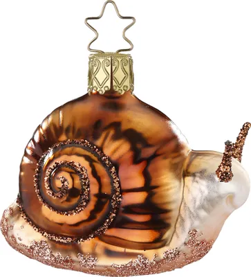 Produktbild von Christbaumschmuck Schnecke Glas 6cm braun, 1 Stück