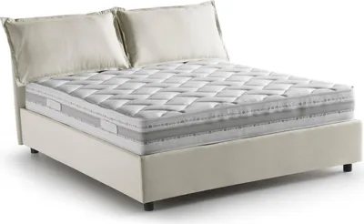Produktbild von Doppelbett Dmelott, Containerbett mit Stoffbespannung, 100%  Italy, Frontöffnung, inklusive Matratze 140x190 cm, Beige