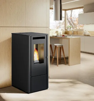 Produktbild von Pelletofen 8kW Pelletkamin Pelletheizung Kaminofen A+ Holzofen Glastür 56306
