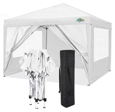 Produktbild von Faltpavillon 3x3m Wasserdicht UV-Schutz 50+ mit 4 Seitenteilen Weiß
