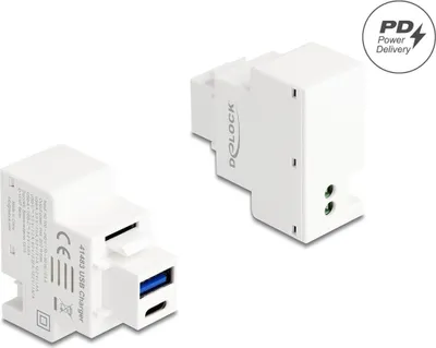 Immagine prodotto di DELOCK Keystone Modul mit USB-C/A Ladebuchse PD 20W weiß