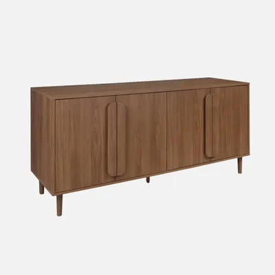 Produktbild von sweeek - Vintage-Sideboard im Holzlook mit 4 Türen, 160 cm - Nussbaumfarben