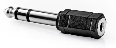Produktbild von Nedis Stereo-Audio-Adapter - 6.35 mm Stecker - 3.5 mm Buchse - Vernickelt - Gerade - ABS - Schwarz - 1 Stück - Box