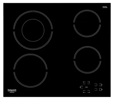 Image de Hotpoint HR 632 B Plaque de cuisson vitrocéramique, Nombre de brûleurs/zones de cuisson 4,Touch, Minuterie, Noir