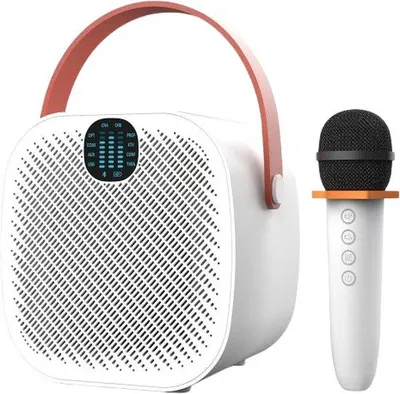 Produktbild von Kleiner draagbar Karaoke-Set mit 8 Stunden Spielzeit - inklusive Mikrofon und Weißer Farbe