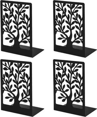 Imagen del producto de Soportes para libros, juego de 4 unidades, de metal antideslizante, para estanterías, oficinas y escuelas