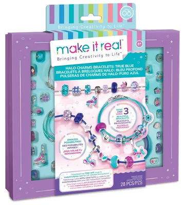 Produktbild von Make it Real Halo Charms Bracelets True Blue, Armbänder-Bastelset für Kinder, 8 Jahr(e), Mehrfarbig, 27 Stück(e)
