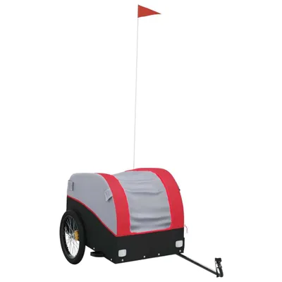 Produktbild von vidaXL Fahrradanhänger Schwarz und Rot 45 kg Eisen