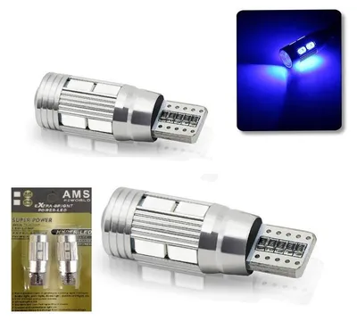 Obrázok produktu pre Sada 2 ks LED žiaroviek pre parkovacie svetlá T10 W5W, 10 SMD, kompatibilné s CANbus, 12 V, modré, v blistri