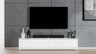 Image de AX LIVING TV Board Loriano 180 cm Meuble TV blanc mat/brillant