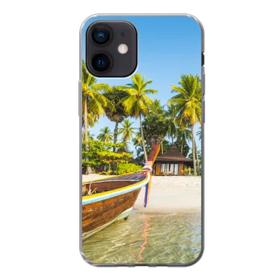 Produktbild von MuchoWow® Handyhülle Schutzhülle Hülle für iPhone 12 Strand - Kajak - Sommer Silikon Softcase Handy Hülle - Schutzhülle