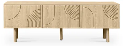 Produktbild von Skandinavischer TV-Schrank, 160 cm, 3 Türen, Eichenoptik, SASKIA
