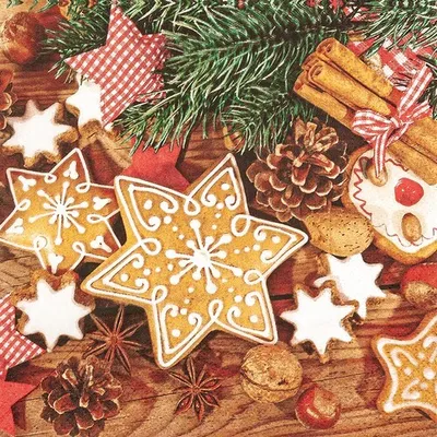 Produktbild von Home Fashion Weihnachts - Servietten 33x33 cm, 20 Stück, Servietten:Homemade Cookies