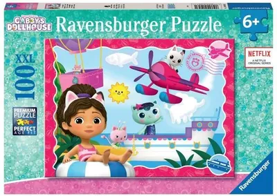 Immagine prodotto di Puzzle da 100 pezzi XXL Gabby's Dollhouse, 49 x 36 cm, dai 6 anni in su, Ravensburger