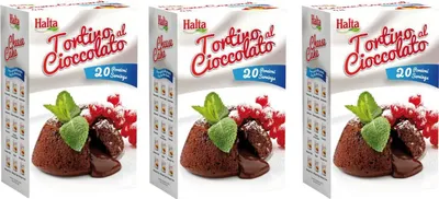 Produktbild von 3x Halta Preparato per Tortino al Cioccolato Pulvermischung Vorbereitet für Schokoladenkuchen 1000g