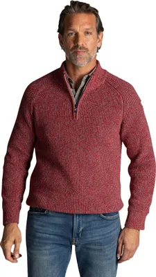 Produktbild von Roter Pullover New Zealand mit Halb-Reißverschluss, 100% Baumwolle