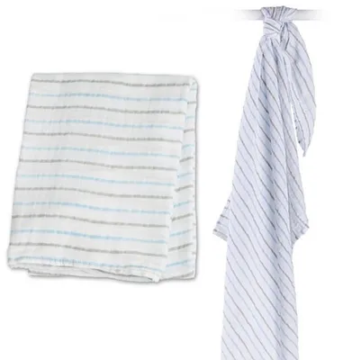 Produktbild von Muslin Swaddle Mulltuch - Blue Messy Stripe