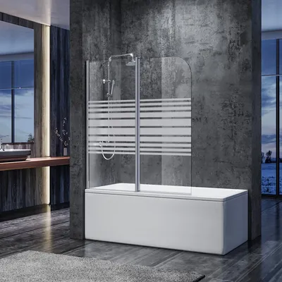 Produktbild von SONNI 120x140cm Duschabtrennung,Badewannenaufsatz Faltwand für Badewanne, Einscheibensicherheitsglas mit Nano Beschichtung
