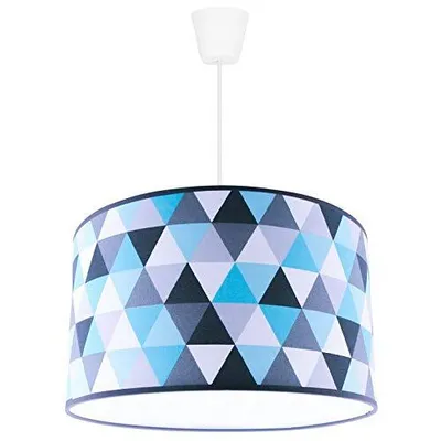 Productafbeelding van Hanglamp, pendellamp, moderne lamp, zwart, grijs, wit, rond, E27, ABH1L (blauw-grijs-zwart)