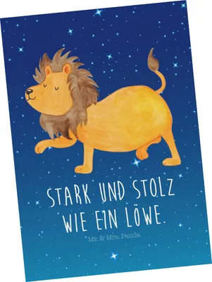 Produktbild von Mr. & Mrs. Panda Postkarte Sternzeichen Löwe - Sternenhimmel Blau - Geschenk, Geschenk August, Ansichtskarte, Einladungskarte, Horoskop, Astrologie, Geschenk Juli