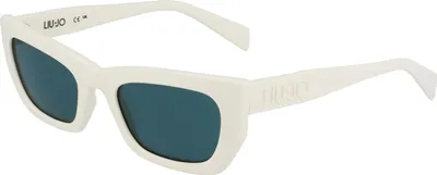 Produktbild von Damen-Sonnenbrille Weiß: Tropfenform, Grünes Glas, Stilvoll & Elegant
