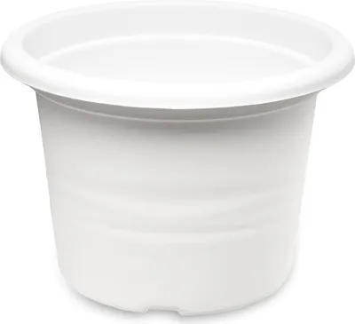 Produktbild von Garronda Blumentopf rund Kunststoff für Blumen und andere Pflanzen GD-0022 (1 Stück - Weiß, 15cm H=10,5cm)