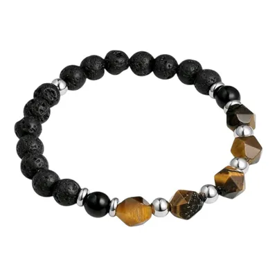 Produktbild von Armband Herrenarmband elastisch Perlen Schwarz-Grau oder Schwarz-Braun Yehwang (at) – Braun (at)