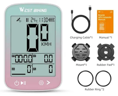 Produktbild von Intelligenter GPS Fahrradcomputer - Kabelloser Tacho - 6,1 cm Display - Touchscreen - IPX7 wasserdicht - Geschwindigkeitsmesser & Kilometerzähler - Pink
