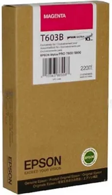 Obrázok produktu pre Epson Inkoustová Magenta T603B00 220 ml, Purpurová, Atrament na pigmentovej báze, 220 ml, 1 kusov