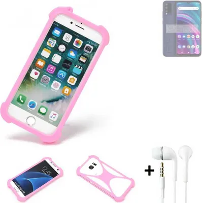 Produktbild von K-S-Trade Bumper + Kopfhörer kompatibel mit BLU G71L Handy Hülle Schutzhülle Silikon Schutz Hülle Cover Case Silikoncase Silikonbumper TPU