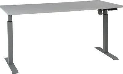 Image de Bureau -Reproduction gris clair - métal - L 160 cm - hauteur réglable électriquement
