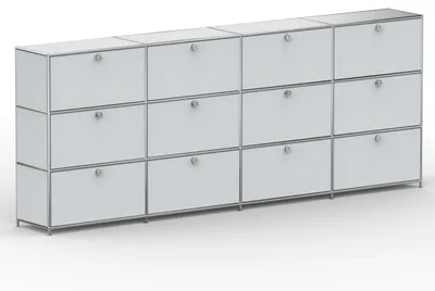 Produktbild von Hochschrank, 12 Schubladen, Schloss, Breite 302 cm, Lichtgrau