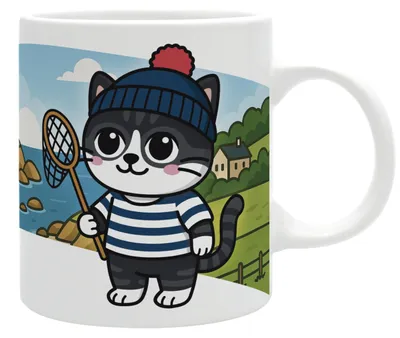 Katzenmotiv-Tasse 320 ml, Keramik, spülmaschinenfest