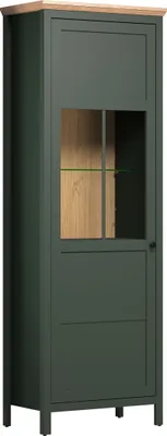 Zdjęcie produktu dla trendteam Stanton witryna wolnostojąca jodła zielona/dąb ewo, wys./szer./gł. ok. 69/198/39 cm