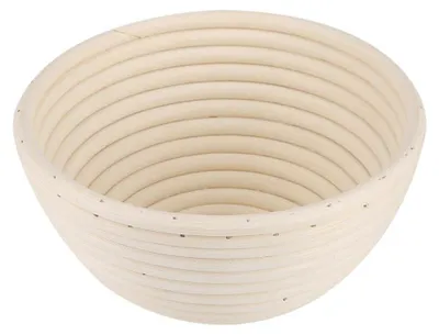 Runde Banneton-Brotgärkorb, Naturrattan, 18 x 9 cm