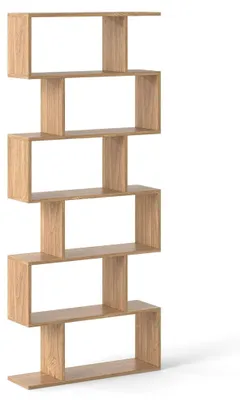 Immagine prodotto di Libreria a 6 ripiani a forma di S, divisorio indipendente, legno