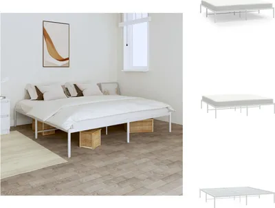 Obrázok produktu pre vidaXL Rám postele kovový biely 183x213 cm - Postele a rámy postelí