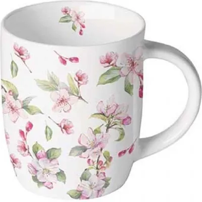 Produktbild von Ambiente Becher 0,2l Frühlingsblüte weiß