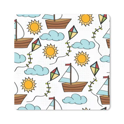 Produktbild von MuchoWow® Mauspad Mousepad Drachen - Sommer - Boot - Muster 20x20 cm - Mousepads - Maus Mat - Pad - Mausunterlage - Desk Mat - Bureauartikeln