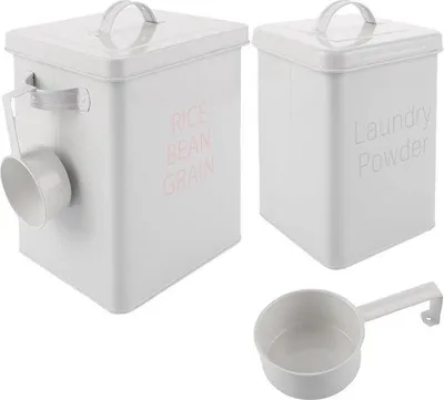 Image de Boîtes de rangement pour lessive, avec couvercle - Lot de 2