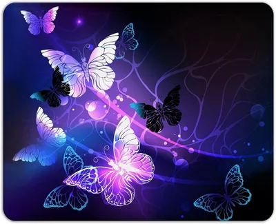 Imagen del producto de Alfombrilla para ratón con diseño de mariposas, de 21 x 26 cm, con base de goma antideslizante, ideal para oficina y hogar