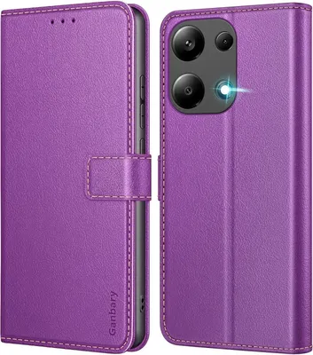 Zdjęcie produktu dla Ganbary Xiaomi Redmi Note 13 Pro 4G Mobile Case Leather Flip Cover Purple